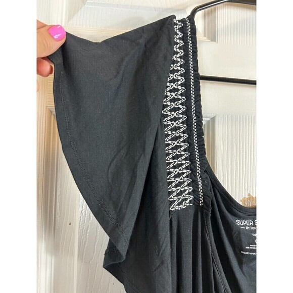 Torrid Women Black Size 6 Blouse Flutter Sleeve Off Shoulder Peasant Knit Top H3 - Picture 6 of 9